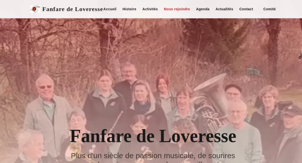 Aperçu du site Fanfare de Loveresse