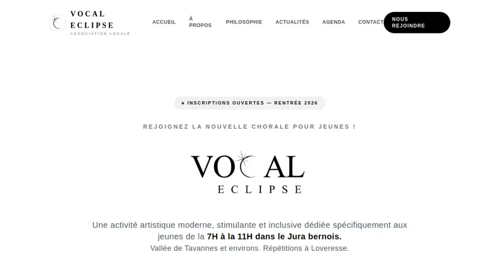 Aperçu du site Vocal Eclipse